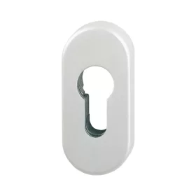   Ovális külső PZ cilinderrozetta, 33 x 72 x 10 mm, ezüst eloxált alumínium