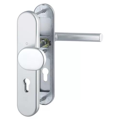 HOPPE AMSTERDAM biztonsági gomb/kilincs garnitúra PZ92 67-77 mm ezüst