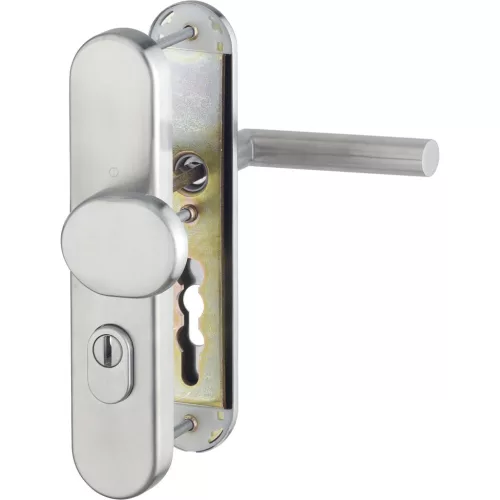 HOPPE AMSTERDAM biztonsági gomb/kilincs garnitúra PZ92 67-72 mm rozsdamentes