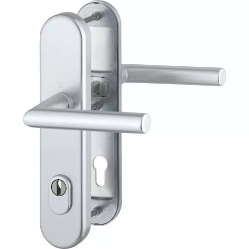 HOPPE AMSTERDAM biztonsági gomb/kilincs garnitúra PZ88 57-67 mm ezüst