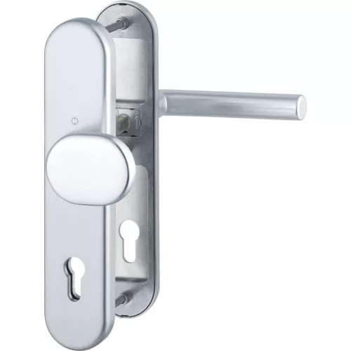 HOPPE AMSTERDAM biztonsági gomb/kilincs garnitúra PZ88 62-72 mm ezüst