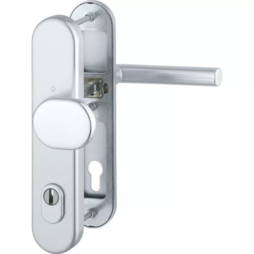 HOPPE AMSTERDAM biztonsági gomb/kilincs garnitúra PZ88 57-67 mm ezüst