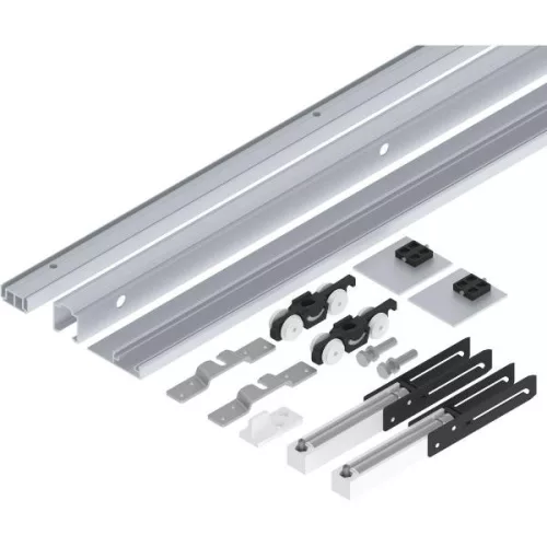 HELM 53 vasalatkészlet fali fa 50 kg futósín L=2100 mm fedlap csillapítás ezüst