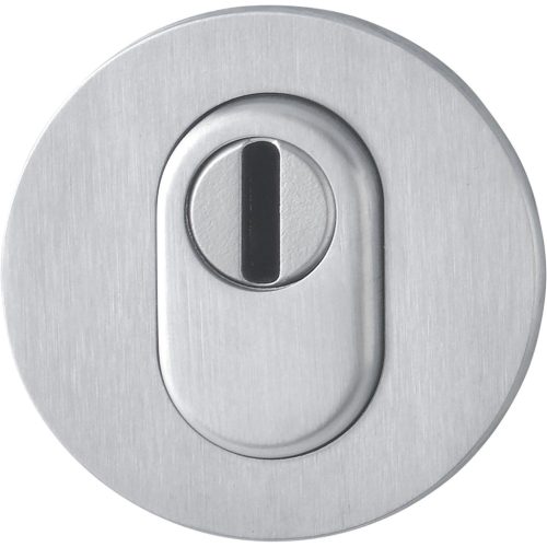 HOPPE cilinderrozetta, lapos kerek, PZ, cilindervédővel, 65-75, nemesacél