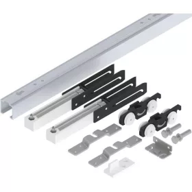   HELM 53 vasalat készlet fali fa 50 kg futósín L=1700 mm 2 csillapítóval ezüst