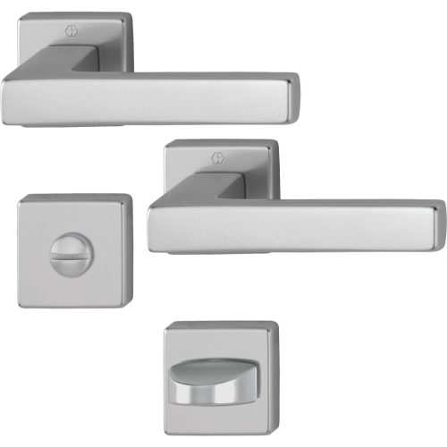 AUSTIN rozettás WC kilincsgarnitúra, alumínium nemesacél hatású