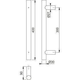 HOPPE ajtófogantyú E5011 400/300 rozsdamentes acél