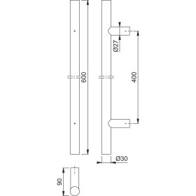 HOPPE ajtófogantyú E5011 600/400 rozsdamentes acél