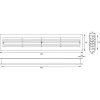 Szellőzőrács szobaajtóhoz 454 x 90 mm ajtóv. 35-45 mm barna műanyag