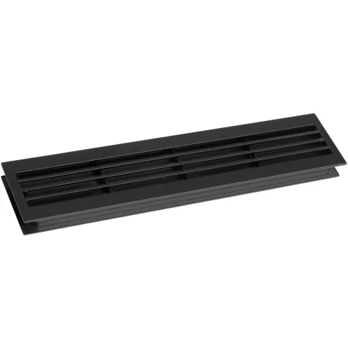 Szellőzőrács szobaajtóhoz 454 x 90 mm ajtóv. 35-45 mm fekete műanyag