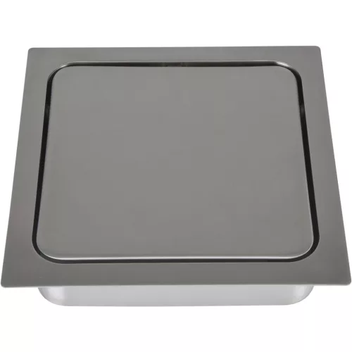 LAMPŽ Drop-in csappantyús szögletes 170 x 170 mm INOX