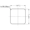 LAMPŽ Drop-in csappantyús szögletes 170 x 170 mm INOX