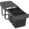 EKOTECH beépíthető hulladékgyüjtő Ekko 40 1 x 15/2 x 7 Liter orionszürke műanyag