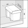 EKOTECH beépíthető hulladékgyüjtő Ekko 40 1 x 15/2 x 7 Liter orionszürke műanyag