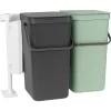 BRABANTIA beépíthető hulladékgyüjtő Sort & Go 2 x 16 literműanyag zöld/szürke