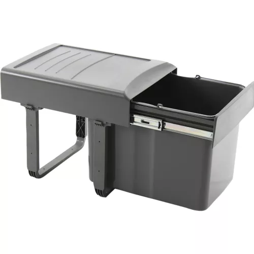 EKOTECH beépíthető hulladékgyüjtő Mega 40 1 x 34 liter műanyag világosszürke