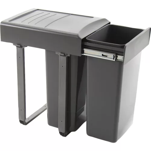 EKOTECH beépíthető hulladékgyüjtő Mega 45 2 x 26 liter műanyag világosszürke