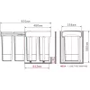 EKOTECH beépíthető hulladékgyüjtő Mega 45 2 x 26 liter műanyag világosszürke