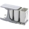EKOTECH beépíthető hulladékgyüjtő Patty 30 3 x 8 liter műanyag világosszürke