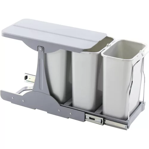 EKOTECH beépíthető hulladékgyüjtő Patty 30 3 x 8 liter műanyag világosszürke