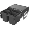 VS ENVI Space hulladékgyűjtő KB 600 mm 4 x 10 Liter lávaszürke