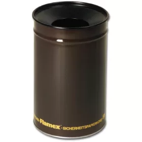   Biztonsági papírkosár Flamex 13L barna lakkozot(fedél fekete)