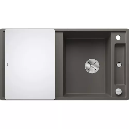 BLANCO beép.mosogató Axia III 5 S vulkánszürke üveg vágódeszkávalmegfordítható