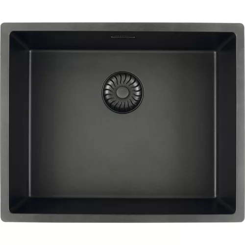 SOLIDO szintbe építhető mosogató CAGRPP50BK-FL Black Line fekete