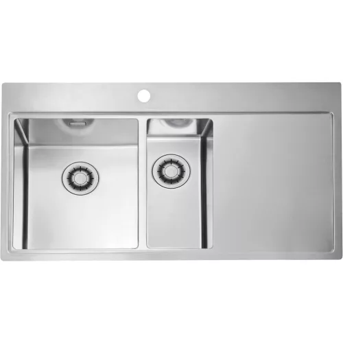 SOLIDO 2D mosogató Pure QC 60 nemesacél csepegtető jobb QuickClose szelep