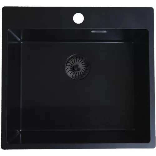 SOLIDO beépíthető mosogató CAQPP50KR10BK-EB 540 x 500 mm fekete