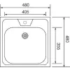 SOLIDO beépíthető mosogató N 144 480 x 480 mm nemesacél