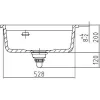 SYSTEMCERAM beépíthető mosogató Kara 57 575 x 510 mm ą15% Nigra Excenter