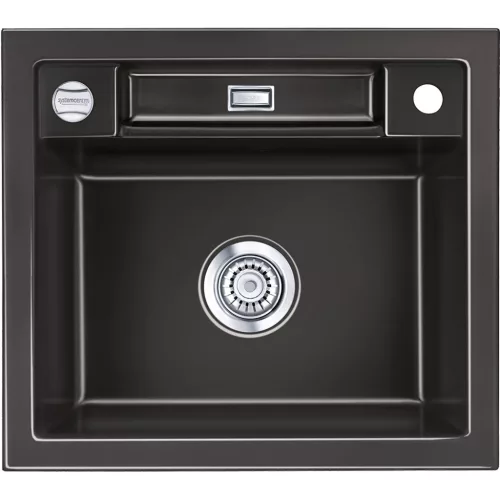SYSTEMCERAM beépíthető mosogató Bela 57 575 x 510 mm ą15% megfordítható Nero
