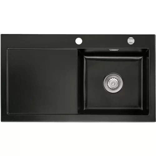 SYSTEMCERAM beép. mosogató Mera 90 900 x 510 mm ą15% balos cseppt. Nigra