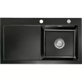   SYSTEMCERAM beép. mosogató Mera 90 900 x 510 mm ą15% balos cseppt. Nero exc.