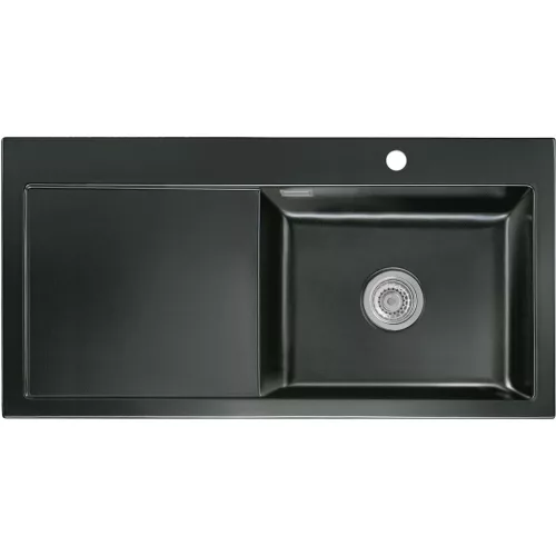 SYSTEMCERAM beép. mosogató Mera 100 SL 1000 x 510 mm balos cseppt. Nero