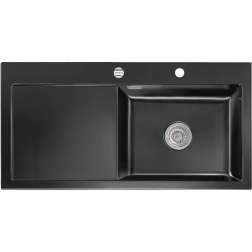 SYSTEMCERAM beép. mosogató Mera 100 SL 1000 x 510 mm balos cseppt. Nero exc.