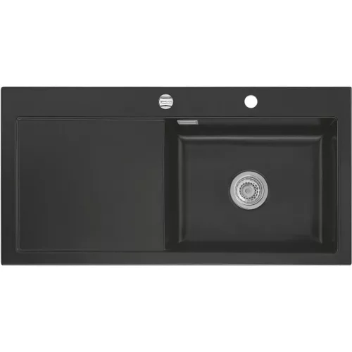 SYSTEMCERAM beép. mosogató Mera 100 SL 1000 x 510 mm balos cseppt. Nigra exc.