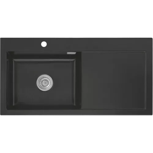 SYSTEMCERAM beép. mosogató Mera 100 SL 1000 x 510 mm jobbos cseppt. Nigra