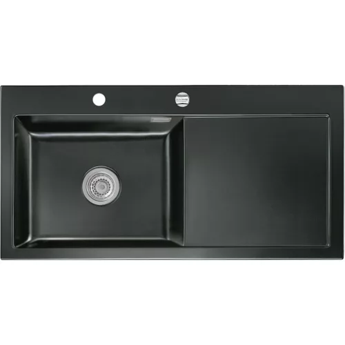 SYSTEMCERAM beép. mosogató Mera 100 SL 1000 x 510 mm jobbos cseppt. Nero exc.