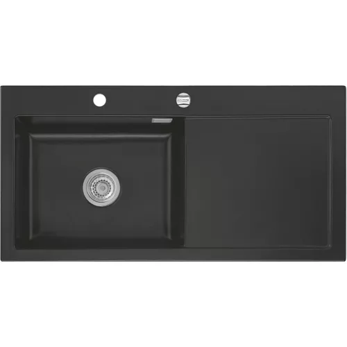 SYSTEMCERAM beép. mosogató Mera 100 SL 1000 x 510 mm jobbos cseppt. Nigra exc.