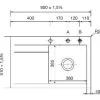 SYSTEMCERAM beép. mosogató Stema 80 exc. 800 x 510 mm balos cseppt. Magnólia