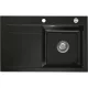 SYSTEMCERAM beép. mosogató Stema 80 exc. 800 x 510 mm balos cseppt. Nero