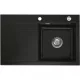 SYSTEMCERAM beép. mosogató Stema 80 exc. 800 x 510 mm balos cseppt. Nigra