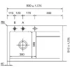 SYSTEMCERAM beép. mosogató Stema 80 800 x 510 mm ą15% jobbos cseppt. Pala
