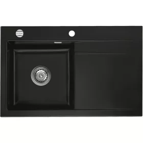   SYSTEMCERAM beép. mosogató Stema 80 800 x 510 mm ą15% jobbos cseppt. Nigra