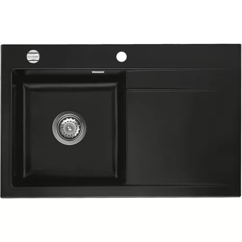 SYSTEMCERAM beép. mosogató Stema 80 800 x 510 mm ą15% jobbos cseppt. Nigra