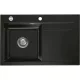 SYSTEMCERAM beép. mosogató Stema 80 exc. 800 x 510 mm jobbos cseppt. Nero