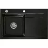 SYSTEMCERAM beép. mosogató Stema 80 exc. 800 x 510 mm jobbos cseppt. Nero