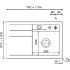 SYSTEMCERAM beép. mosogató Bela 78 780 x 510 mm ą15% balos cseppt. Nero